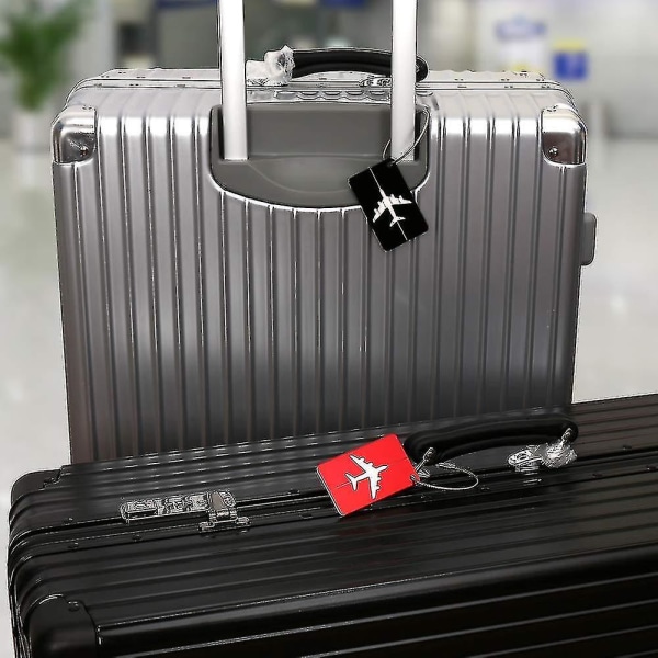 Bagagelappar för resväskor, 6-packs bagageetiketter Resväskaetiketter i aluminiumlegering med stålögla (slumpmässig färg)