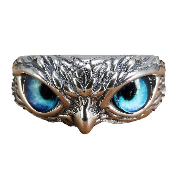 Shiny Demon Eye Owl Ring Kvinder Vintage Smykker Dyr Ringe Åben Justerbar Blue