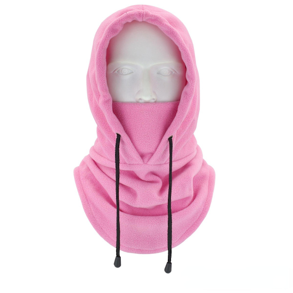 Cap Skid Vinter Vindtät Cap Utomhussport Haklapp Kallvadderad Huva Mask Plysch Varm Hatt Cykel Cykel Pink