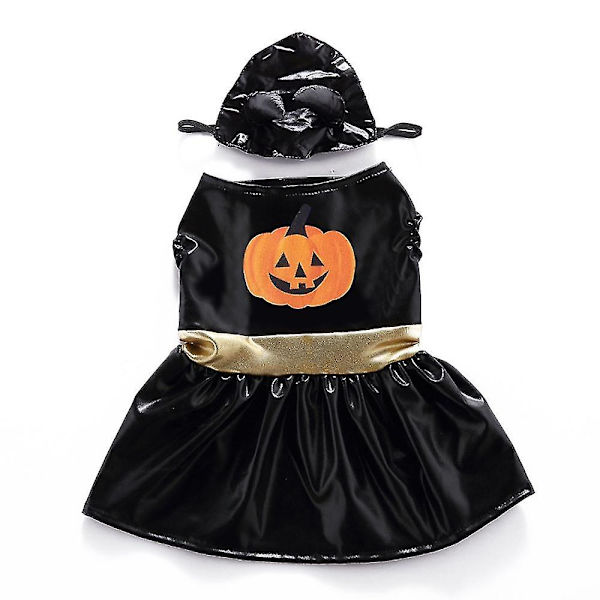 Halloween-asut koirille Kaunis musta hattu koiran asumekko Söpö kurpitsa-logo Trendikäs lemmikkivaatteet S L