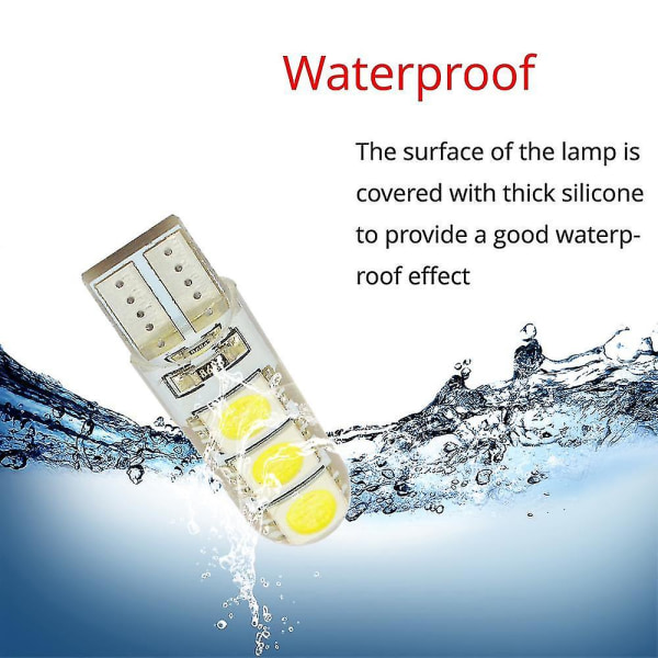 2x Auto Led T10 194 W5w Dc 12v Canbus 6smd 5050 Silikonikuori Led Valot Polttimo Ei Error Led Pysäköinti Sumu Takavalo Auto Auton Lamppu Yellow