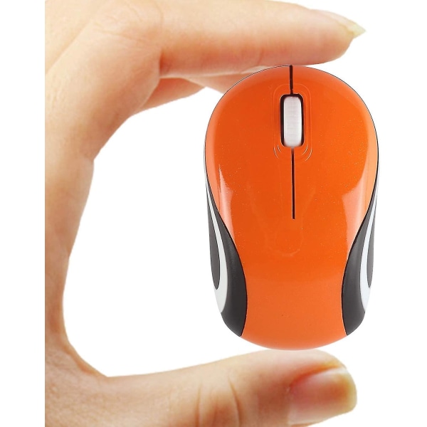 Mini lille trådløs mus til rejse Optisk bærbar mini trådløs mus med usb-modtager til pc bærbar (orange)