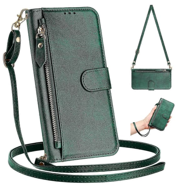 【BQ】Etui til Samsung Galaxy Note 10 Lite Lynlås Håndtaske Pung Læder ... Green