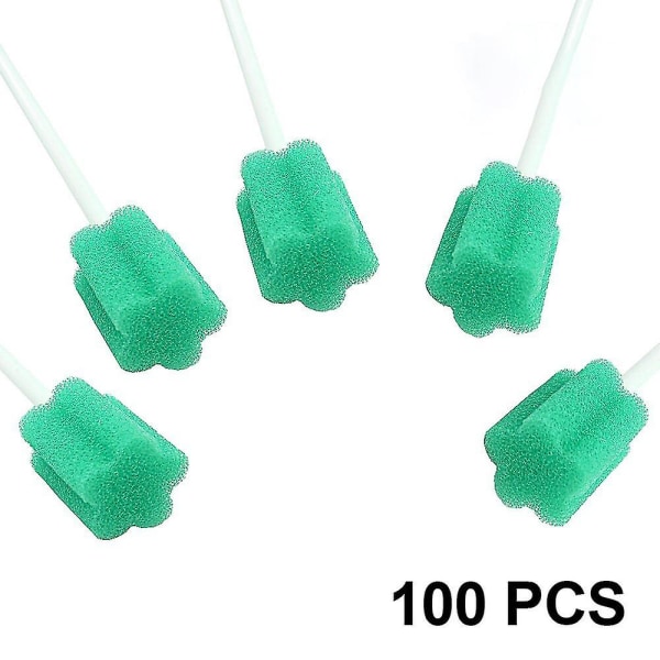 100 Stk Oral Sponge Steril Mundpleje Svamp Mundpleje Green