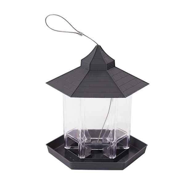 Hängande vildfågelmatare Matning for Gazebo Garden Decor Vattentät utomhusmatare Gray
