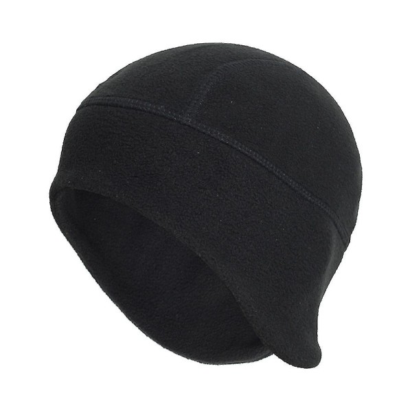 Varm fleece Slouch Beanie Baseball Cap Hat Øreklaffer Skateboard Black