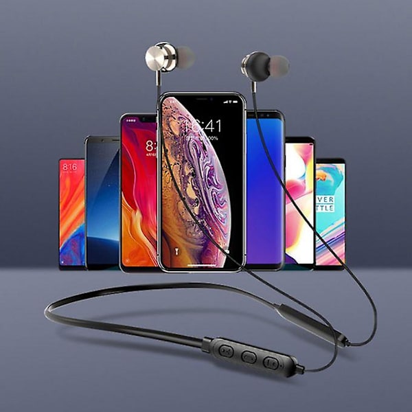 B12 Universal Langaton Bluetooth Riippuva Kaula Korvassa Magneettinen Urheilukuuloke-musta