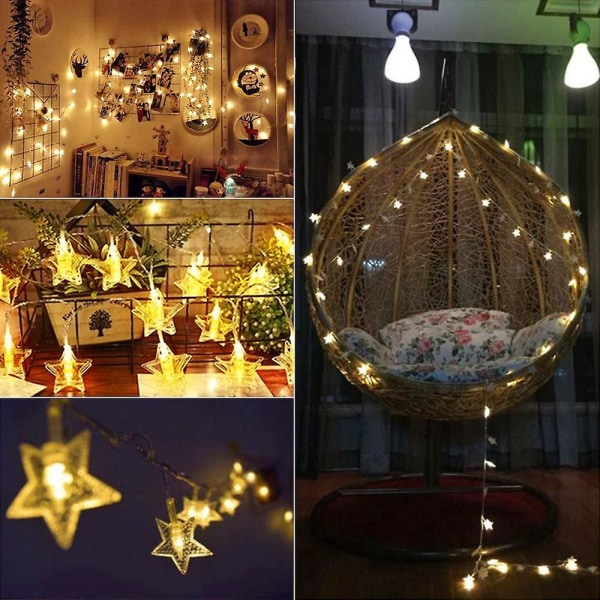 Udendørs String Lights 9.8ft 20 Led Star Dekorativ Jul Batteridrevet Star 9.8ft 20 LED