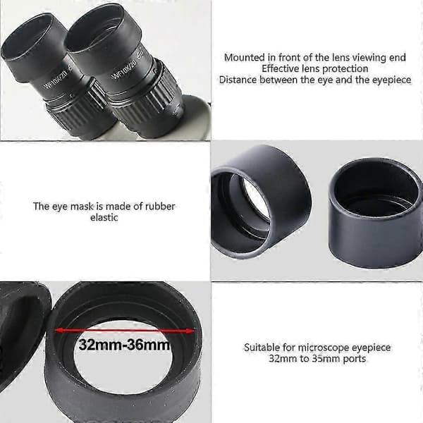 Gummi okularbeskyttelse øyebeskyttelse sylinder øyebeskyttelse mikroskop kikkert 32-36mm Flat angle
