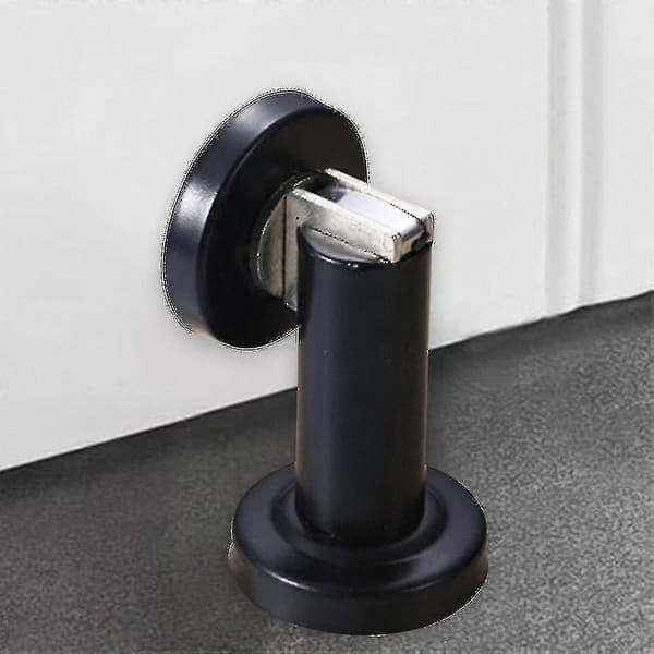 Moderne magnetisk dørstopper i børstet rustfritt stål Black