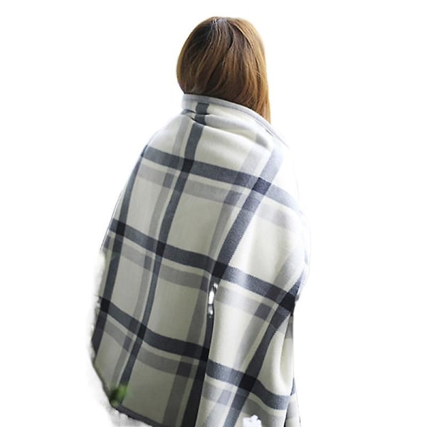 Dobbelt-lags Lazy Shawl Tæppe Fugtabsorption Opvarmning Varmt Tæppe Kontor Hjem Fritid Multi-purpose Nap Enkelt tæppe light grey 100x140cm