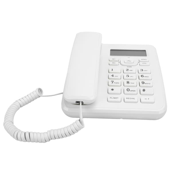 Hvit Husholdningstelefon Fastline - KXT6001CID