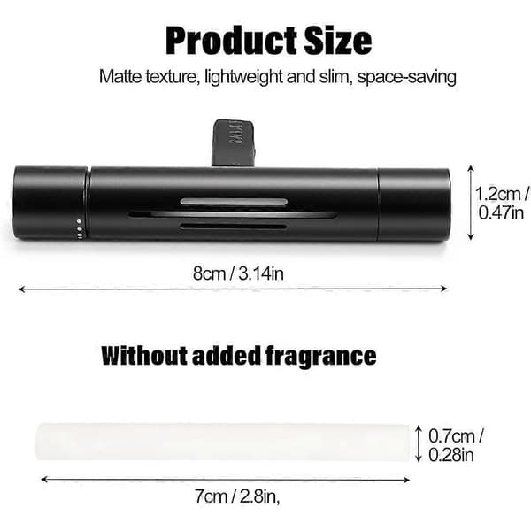 【BQ】2-pack Car Diffusers for Essential Oils with 15 Refill Sticks, Car Vent Air Freshener, Aroma Scent Diffuser Black