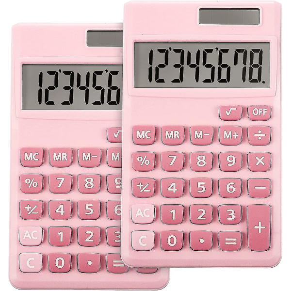 2 styks Basic Standard Lommeregner Mini Digital Desktop Lommeregner
