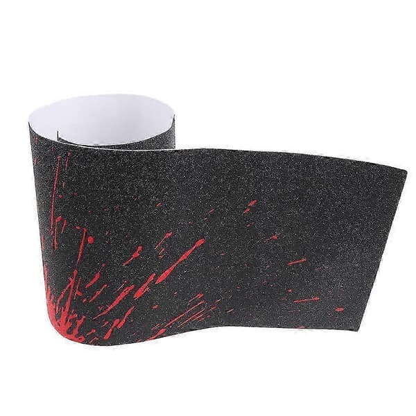 【BQ】Skateboard Deck Sandpapir Griptape Ark 84 x 23cm Sort og rød 25-26 Black and red