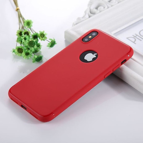 For Iphone X Pure Color Tpu beskyttende bakdeksel (rød)