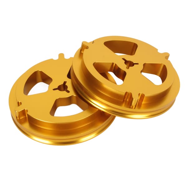 1 par 1/4 tomme NAB-nav optisk akseladapter poleret aluminiumsbase spole til spole båndåbner til Studer ReVox til DENON Guld