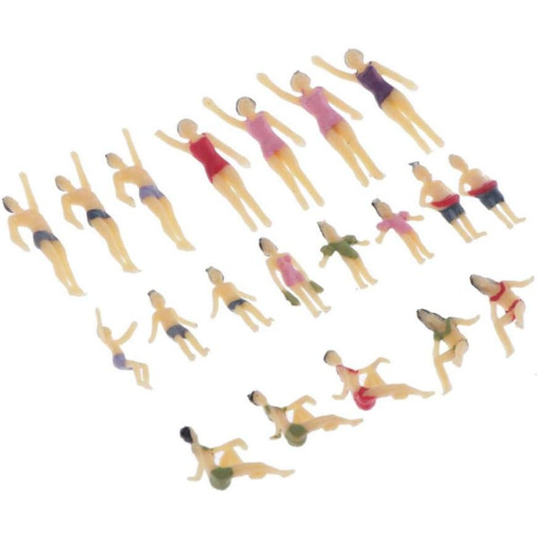 20xModel Tog Mennesker Figurer Skala Beach Crowd Miniatures Ho 1:100