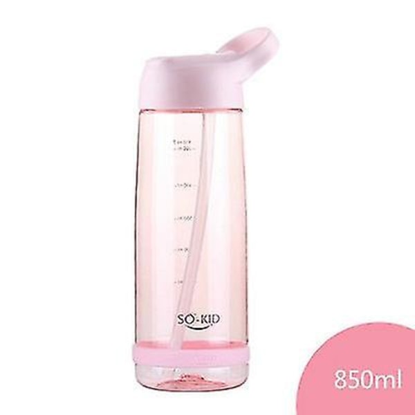 Outdoor Water Bottle With Straw Sports Bottles Leak Proof Eco-friendly For Children School Pink 1000ml