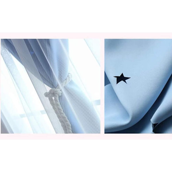 Hollow Stars -verhot 2-kerroksiset pimennysverhot, jotka sopivat Voile-verhopaneeleihin