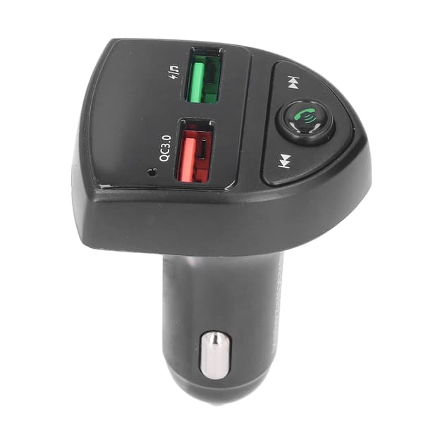 Bluetooth 5.0 Biladapter Dobbel USB Hurtiglading Trådløs FM-sender Håndfri Samtale LED-Bakgrunnsbelysning