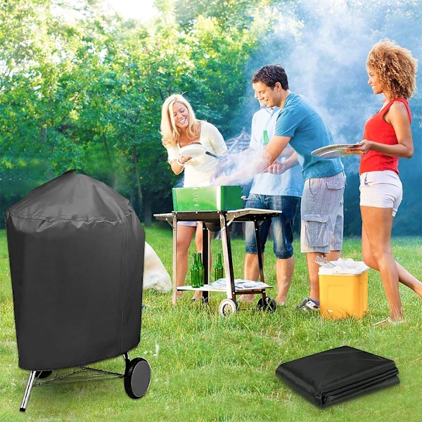 BBQ cover, 420D Oxford presenning, utomhus BBQ- cover passar de flesta grillar (Ø77 x 90 cm)