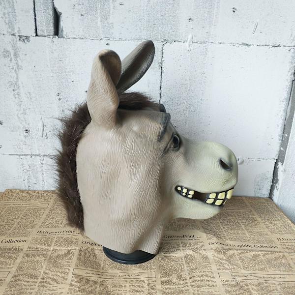 Adult Funny Donkey Head Mask Latex Halloween Party Festival Kostume