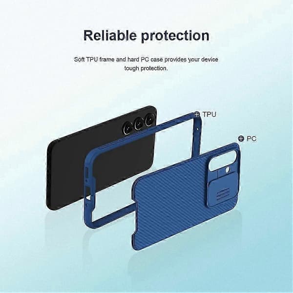 Black Mirror Pro Series Camshield PC-kuori Galaxy A54 5G:lle Blue