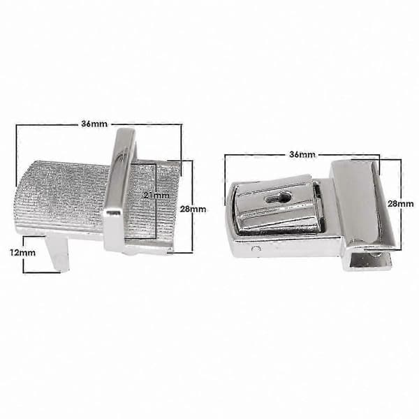 Metal taskelås med indstikslås - Stil 6 Catch Thumb Design Silver 5 pcs