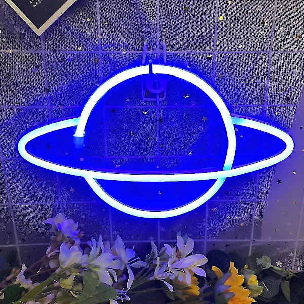 Neonskilt-planet Neonskilt|led neonlys Neonveggskilt, rosa og blått Blue