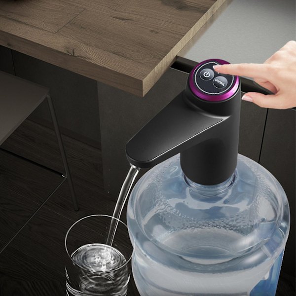 Electric Portable Water Pump Dispenser Gallon Drinking Bottle Switch Silent Black