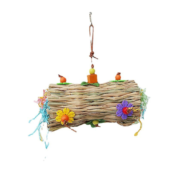 Säker giftfri fågelleksaker papegoja små och medelstora papperslappar biter halm swing Vertical hanging