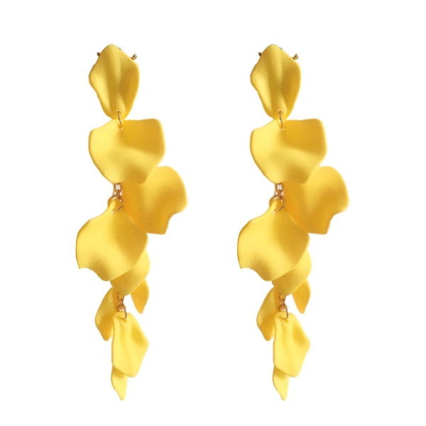 1 Pair Exquisite Dangle Earrings Wear Resistant Acrylic Long Women Dangle Drop Earrings Jewelry Accessories Yellow