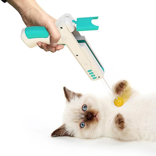Interactives Cat Toys Cat Rebound Wand-leksak med fjädrar och kattmynta för träningsleksak för inomhuskatt kattunge Green