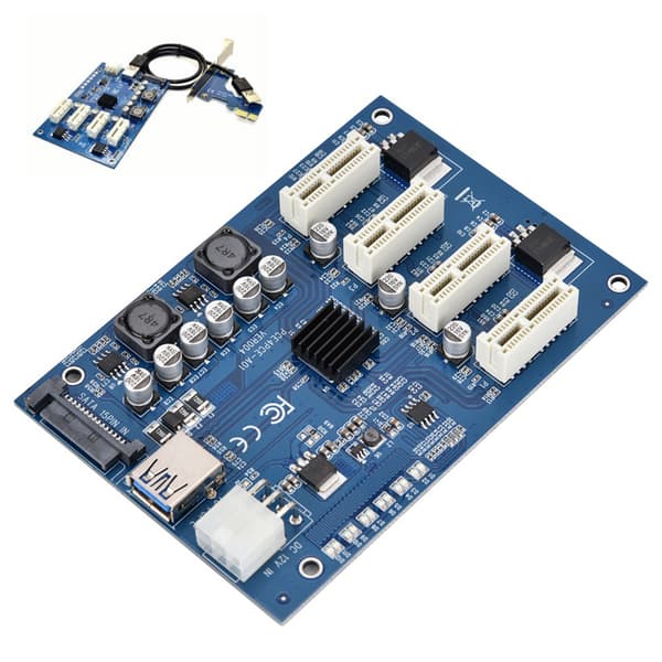 PCI-E 1X til 4X USB3.0 Konverter - Utvidelsessett for Windows