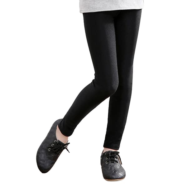 Barnleggings i enfärgad, glansig, högelastisk stretch, slim fit för barn 100 cm