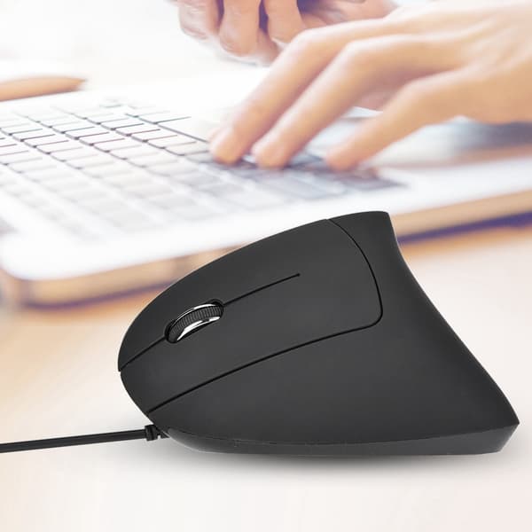Ergonomisk venstrehåndsmus med USB-tilkobling