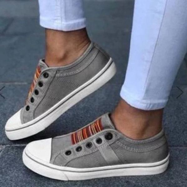 Kvinnor Vulkaniserade Skor Lågskurna Trainers Canvas Platta Skor Kvinnor Casual Skor
