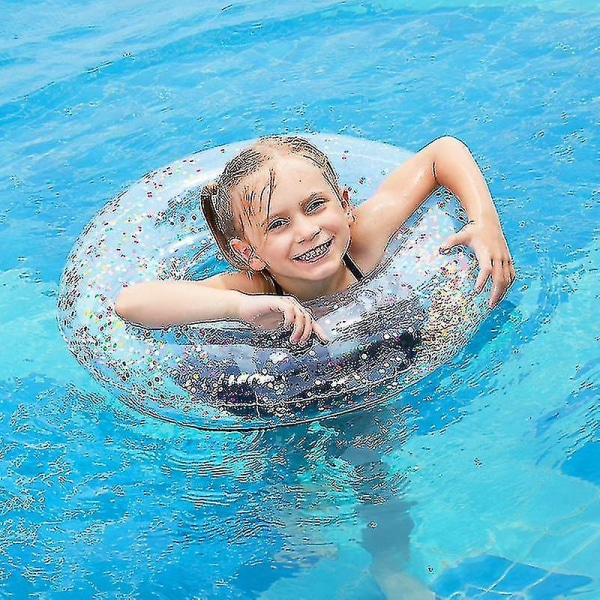 Ny oppustelig Pvc-svømmering med transparent paillet til børn