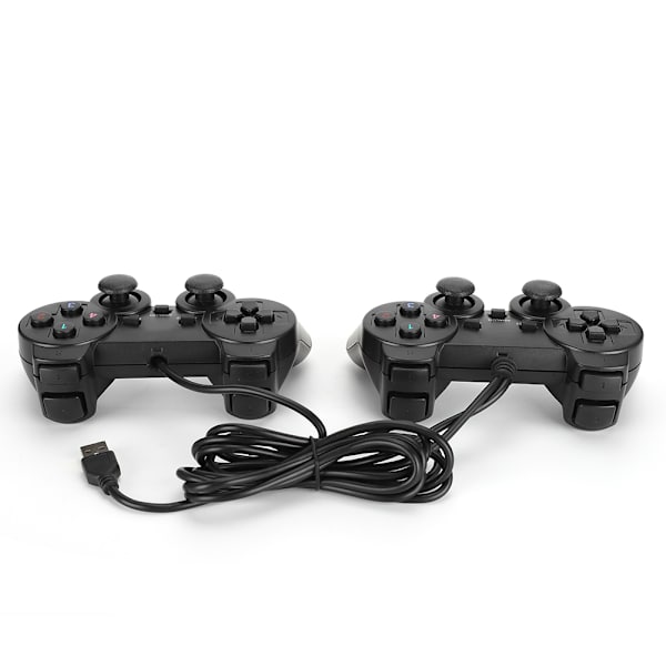 USB Vibrations Dubbelverkande Gamepad Handkontroll Joystick för PC Dator