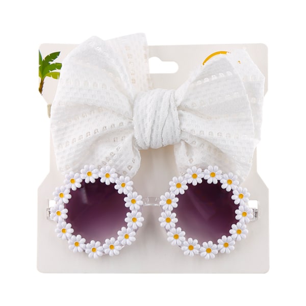 2st/ Set Daisy Flower Solglasögon med elastisk nylon baby Bohemia