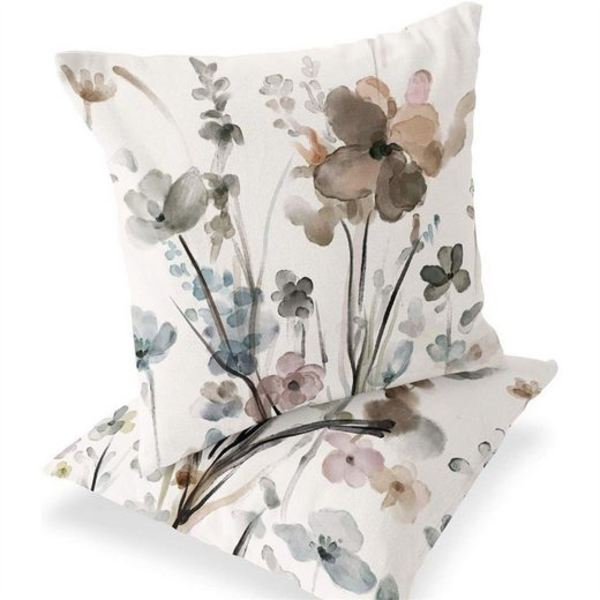Bläckteckning blommigt örngott 45*45cm