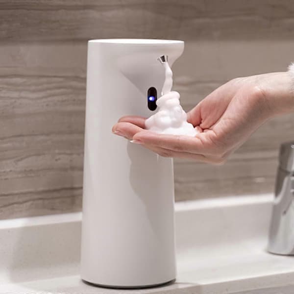 Smart automatisk skumsæbedispenser - Bærbar berøringsfri håndsæbepumpe til hjemmet White