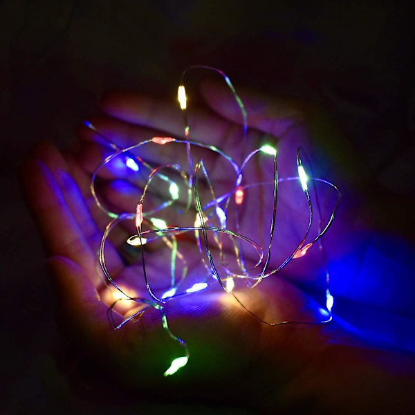 Vattentät Premium Fairy String Light 2M Knapp Mynt Torrbatteri Silver Koppartråd Varm Vit