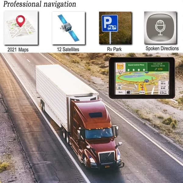 KKMOL 5-tommer GPS-navigator med 47 Europakort - Sort