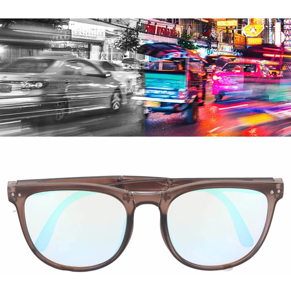 Fargeblinde korrigerende briller, sammenleggbar kafferamme Fargekorrigerende briller
