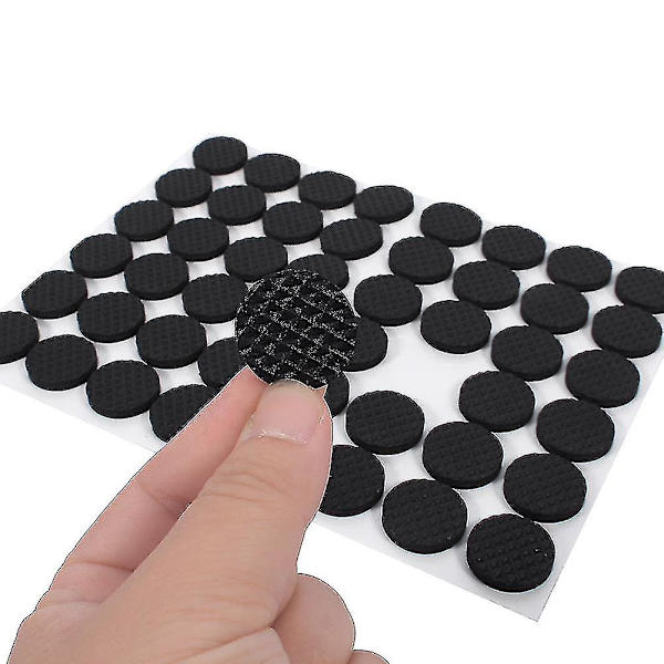 Sklisikker selvklebende gummifotputer Sort Funiture Stolputer Protector Gulvbeskyttere Round 48pcs