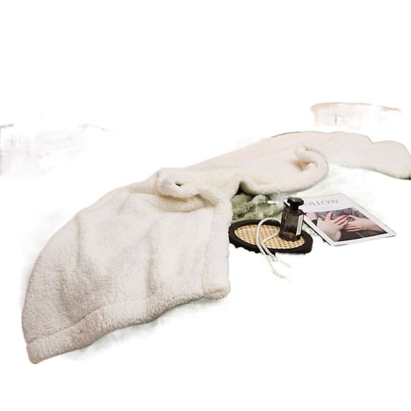 Höst och vinter Mjölk Sammet Taft Filt Filt Tupplur Förtjockad Varm Enfärgad Dubbelsidig Fleece Filt Present milk white 150x200cm