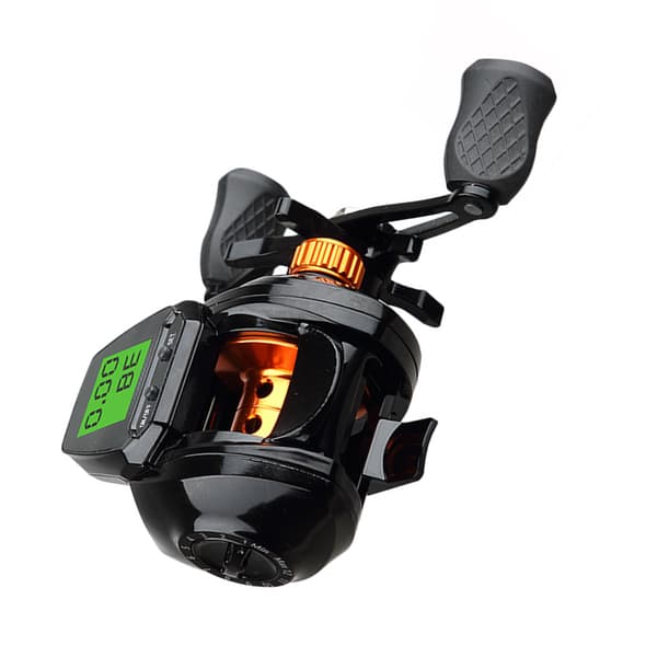 Digital Display Dubbelbroms Lättvikt Anti-Explosion Wire Baitcasting Fiskerulle Guld