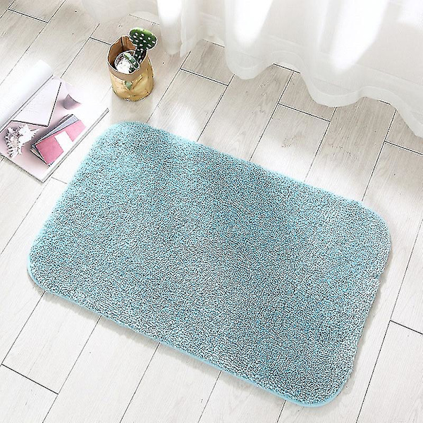 Skridsikre badeværelsestæppe Maskinvaskbar Bløde Absorberende Mikrofibre Mat Blue